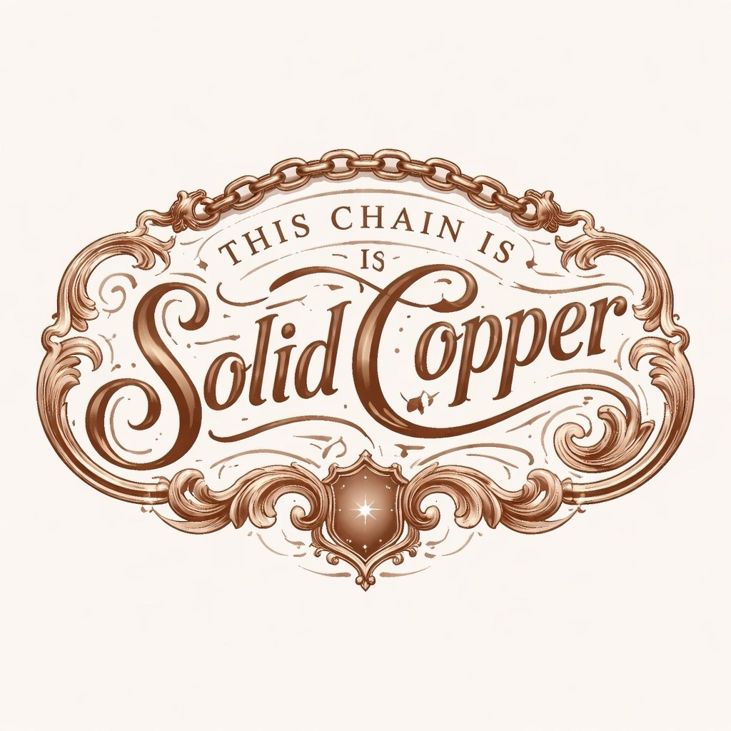 Solid Copper Chain CN6787G – 3/8 of an inch wide. Available in 18 to 30 inches.