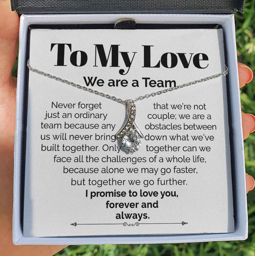 To My wife ribbon Necklace Meaningful Gift From husband birthday anniversary
