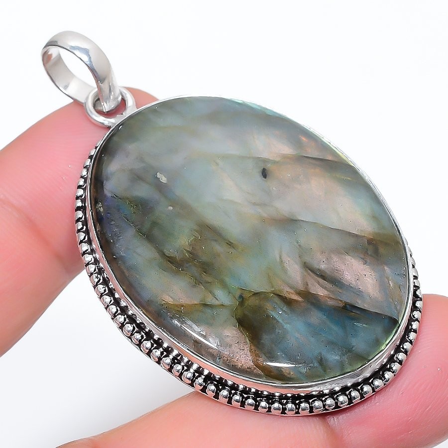 Blue Fire Labradorite Oval Shape Gemstone Pendant Handmade Jewelry 2.30″ FP 2266