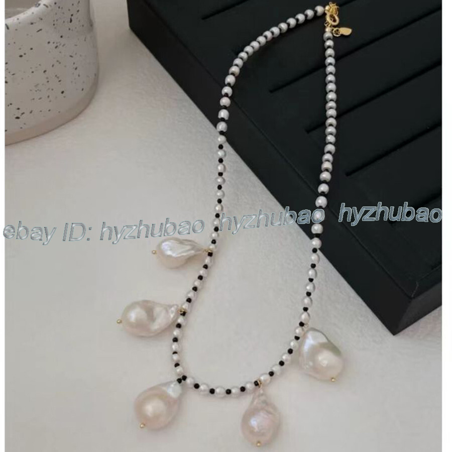 Natural 5-6mm/15-20mm White Baroque Reborn Keshi Pearl Pendants Necklace 18″-28″