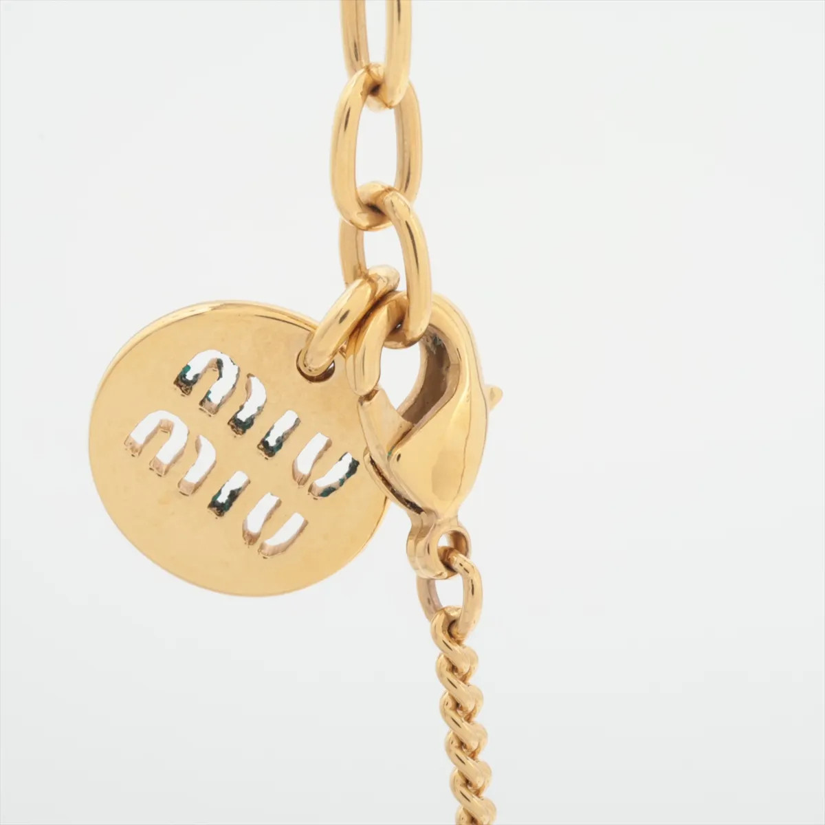 Miu Miu Logo Necklace GP Gold