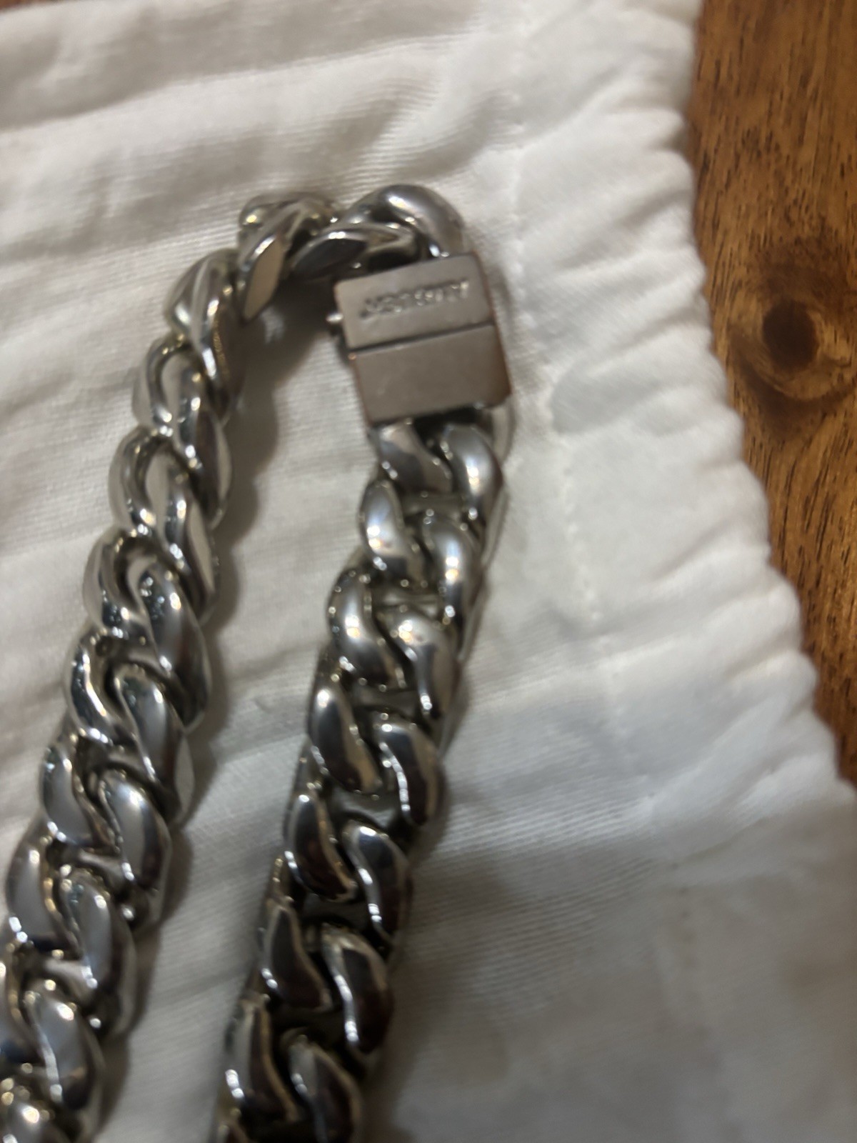 AMBUSH Curb Necklace Wide Silvertone Necklace $1400