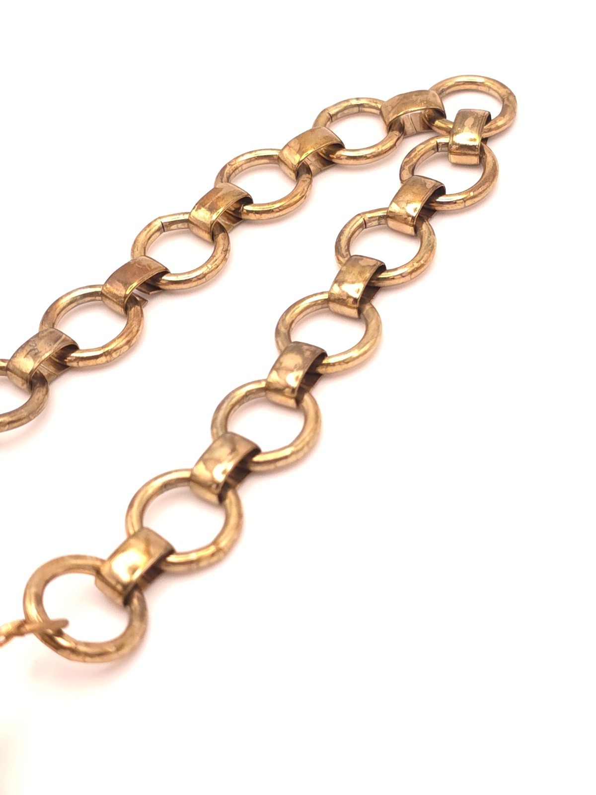 Vintage Gold Tone Link Chain Lariat Tassel Pendant Short