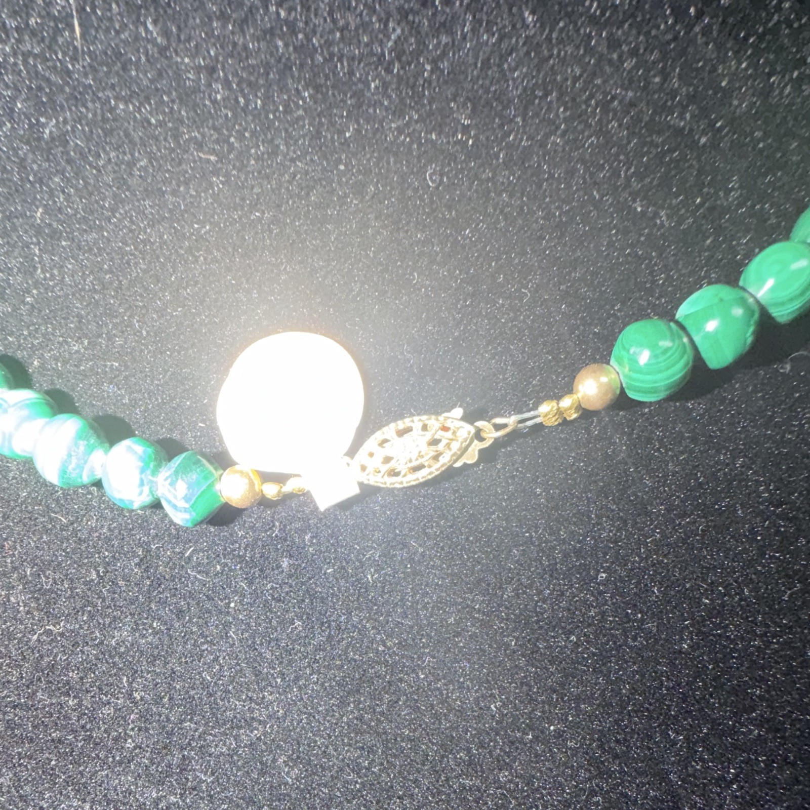 Green Malachite Round Beaded Necklace