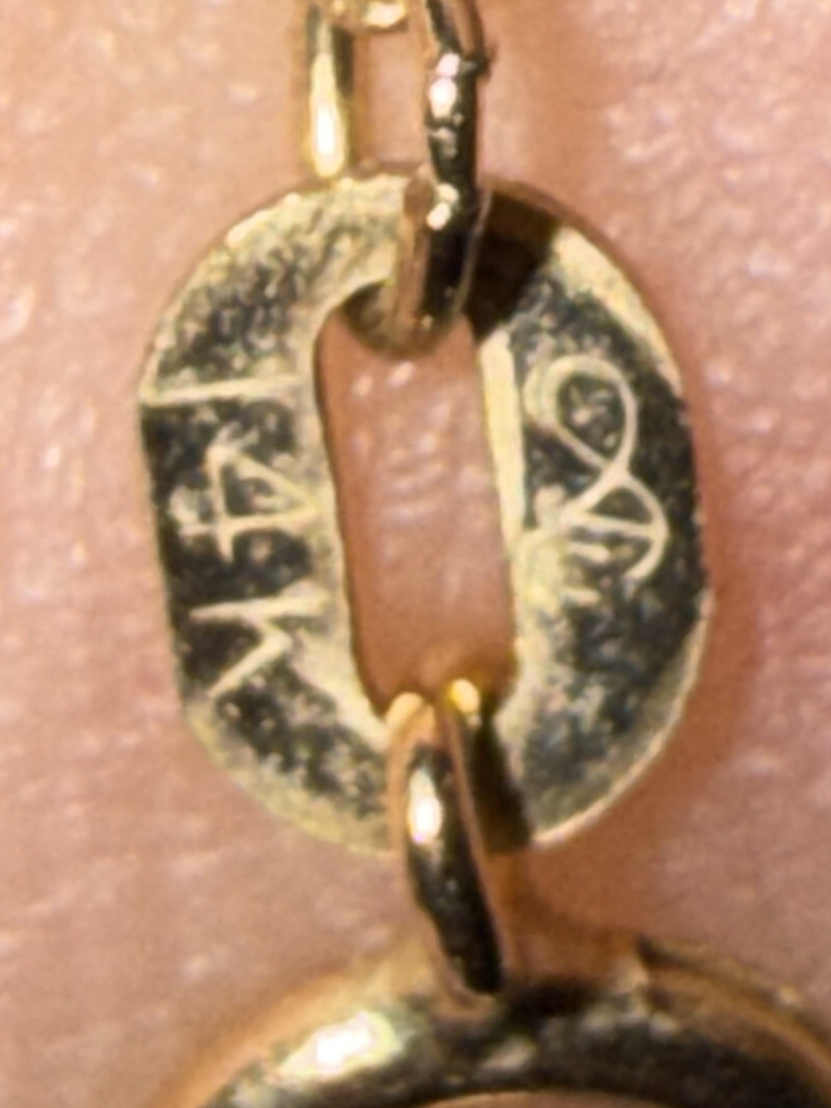 A & A Gold Tone Lock & Key Dangle Charm Lariat Y-Drop Necklace Signed 14k 3.0g
