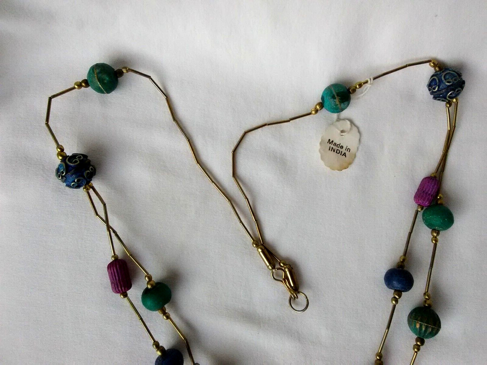 Statement Beaded Layered Long Necklace 33″ Boho Ladies US Seller Gift New