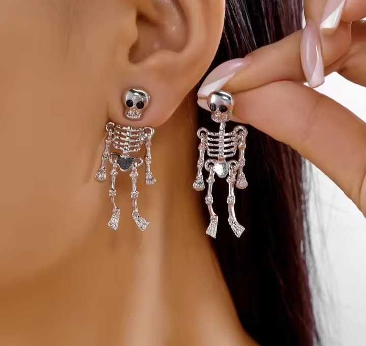 Halloween Earrings Collection Pumpkin Ghost Spider Skeleton Gothic Dangle Gift