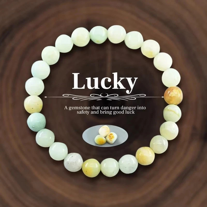 Natural Stone Symbolic Beaded Bracelet Women Men Anxiety Relief Protection Money