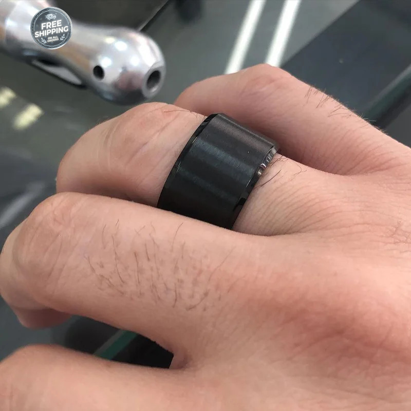 Stainless Steel Wide Tube Ring Chunky Band Cigar Rings Men’s Band Unisex Jewelry