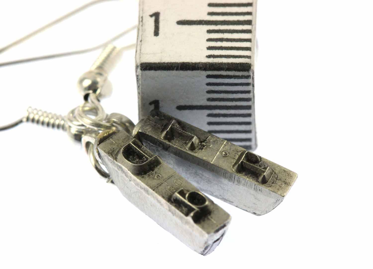 Punch letters type lever earrings typewriter initials Miniblings F+CHOICE