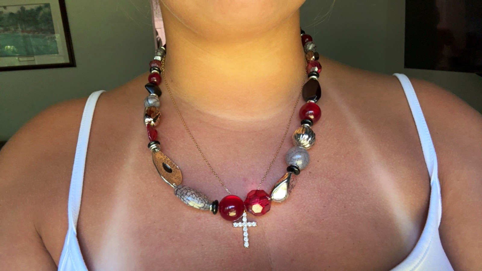 Multicolor Glass & Metal Beaded Necklace