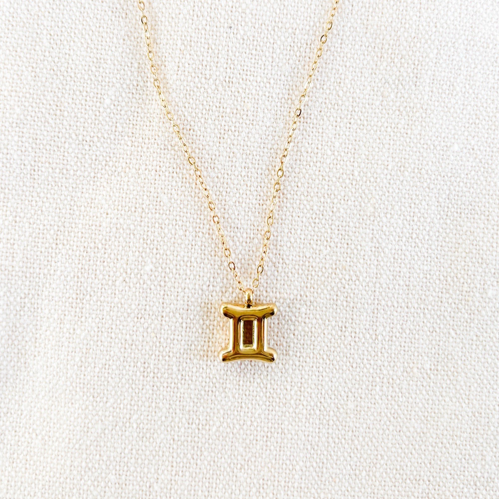 Gemini Bubble Gold Necklace Pendant Trendy Gift for Women