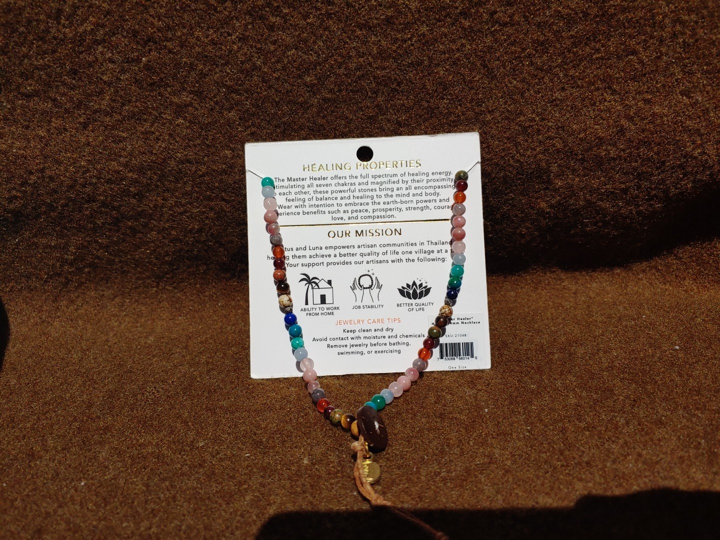 NEW IN BOX Lotus and Luna Master Healer 4mm Necklace