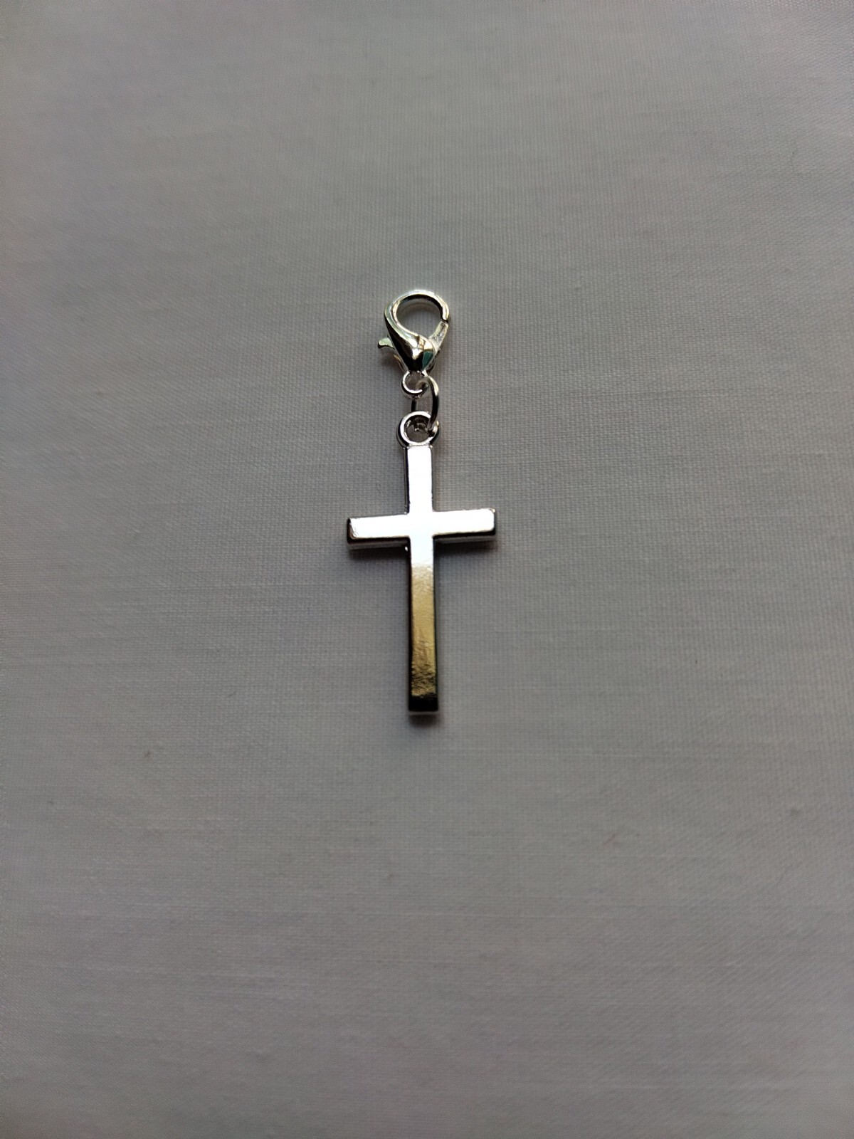 Clip on Cross Dangle Charm for Necklace Book Bag Zipper Pull Key Ring Chain Fob