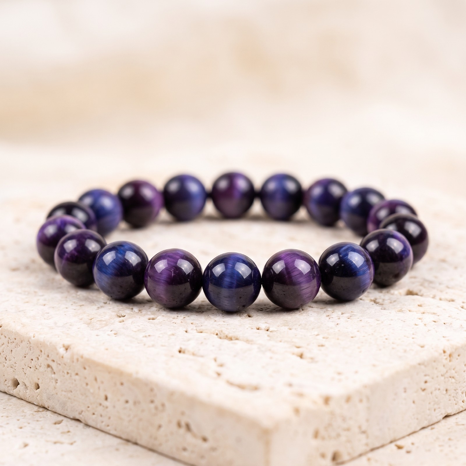 Genuine Sugilite Beaded Bracelet Natural Stone Smooth Round Stretch Boho 8mm