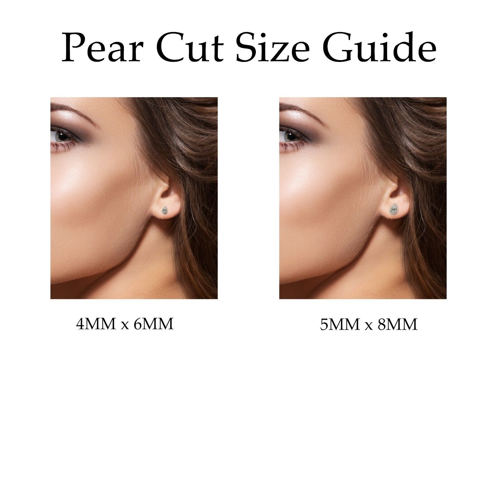 Pear Cut Moissanite Stud Earrings Certified VVS1 – 925 Silver or 14K Gold