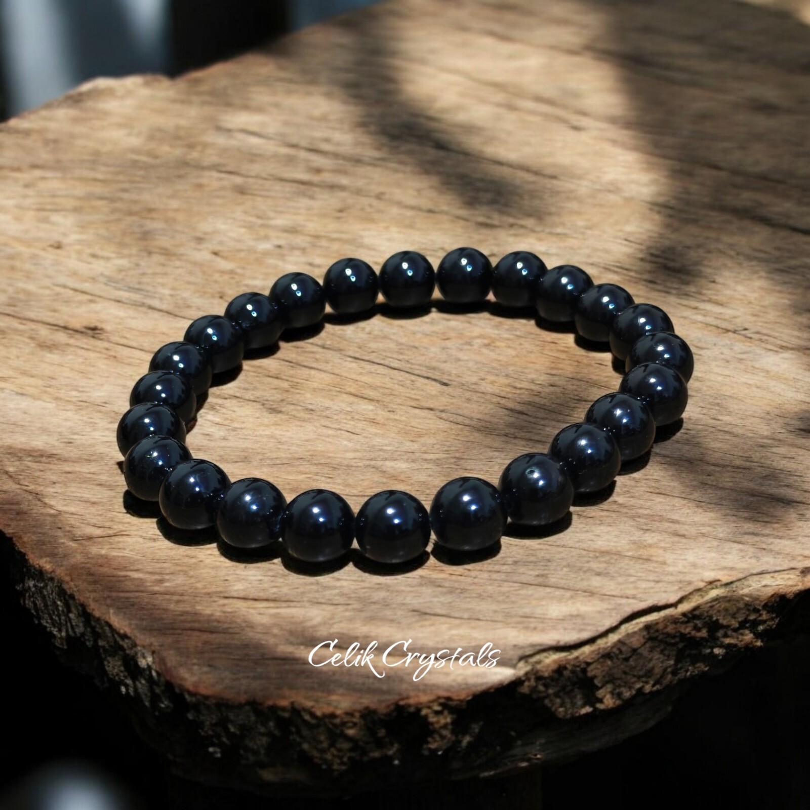 Black Tourmaline Bracelet Natural High Quality Stones 8mm