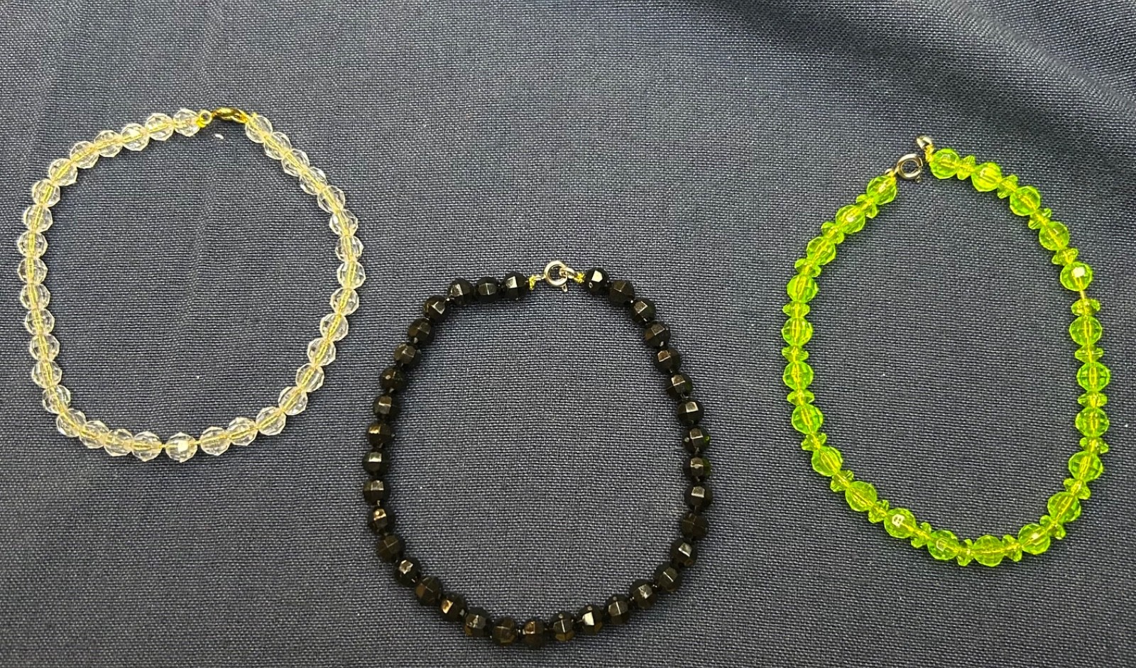 Three colorful Bands with Beads 9 inch each
