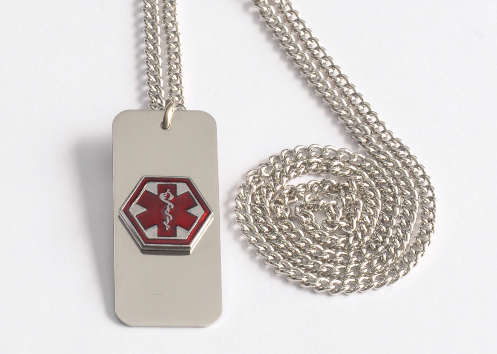 Heart Patient-Medical Alert ID necklace ,USA made, FREE ID Wallet Card,Engraving