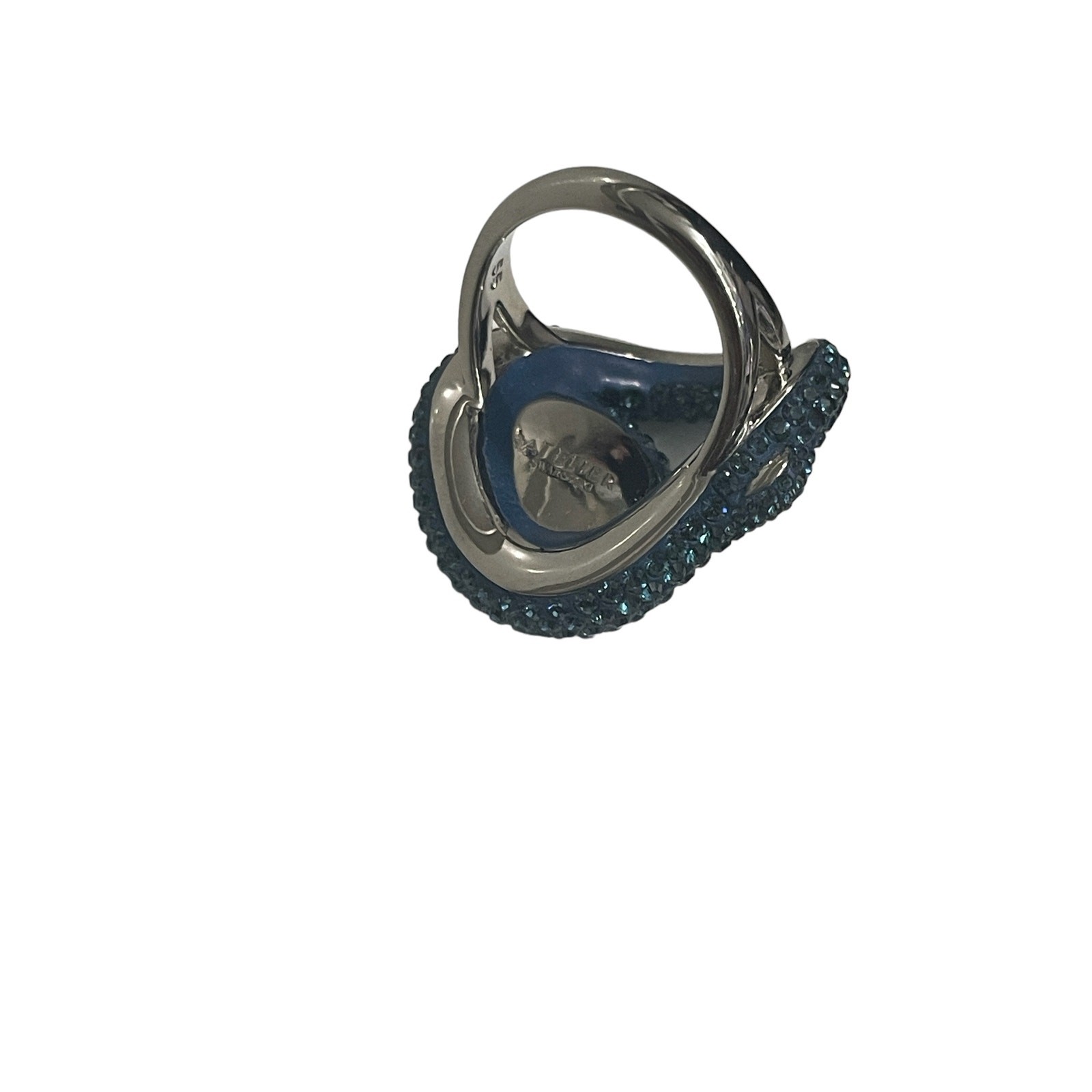 Swarovski Tigris ring Water droplets, Blue, Palladium plated USA 7/ 55 EUR