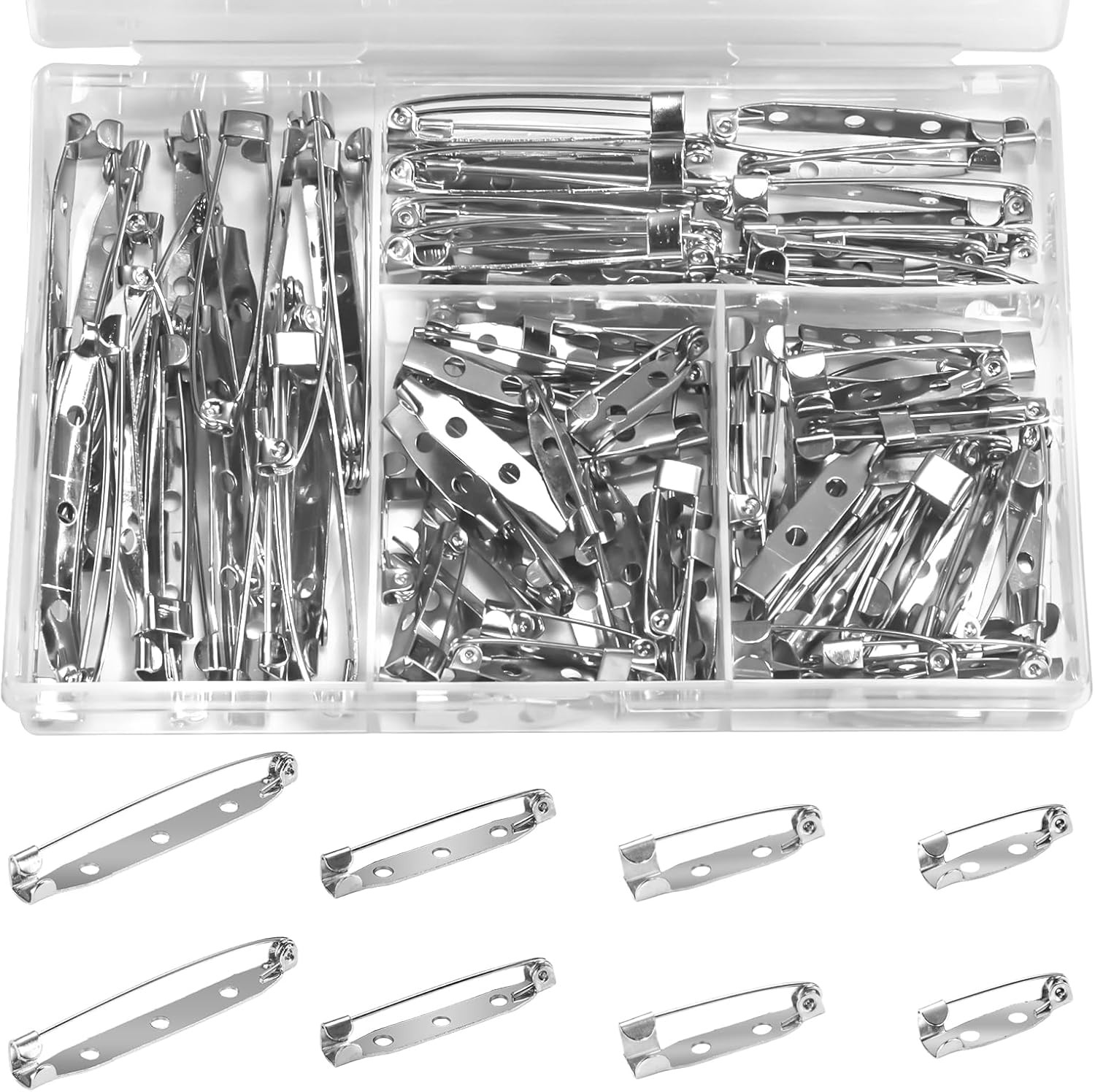 100Pcs Brooch Pin Backs for Jewelry Making, Badges & DIY | Silver bar pin …