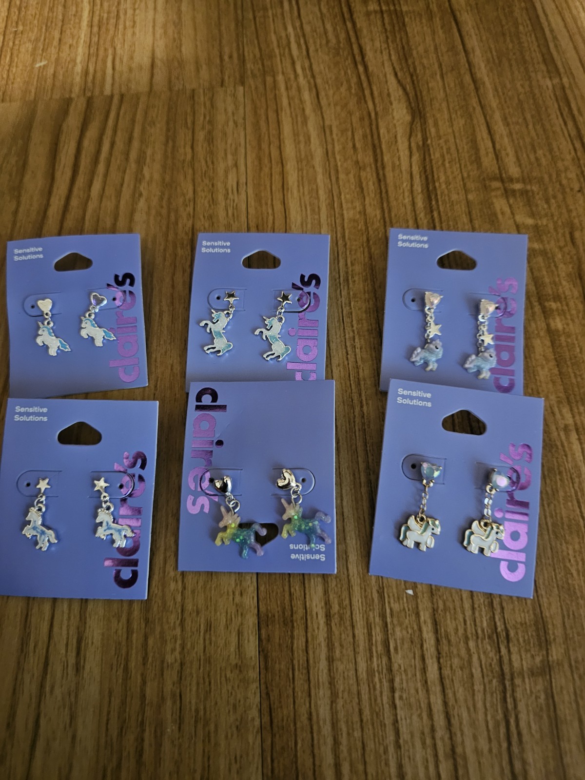 Lot of 6 Sets of Claire’s Earrings Unicorns Dangle Jewelry