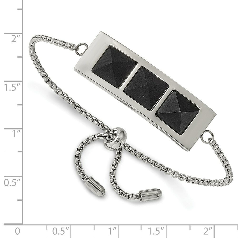 Chisel Women’s Bracelet Stainless Steel Brushed and Polished Solid Carbon Fiber