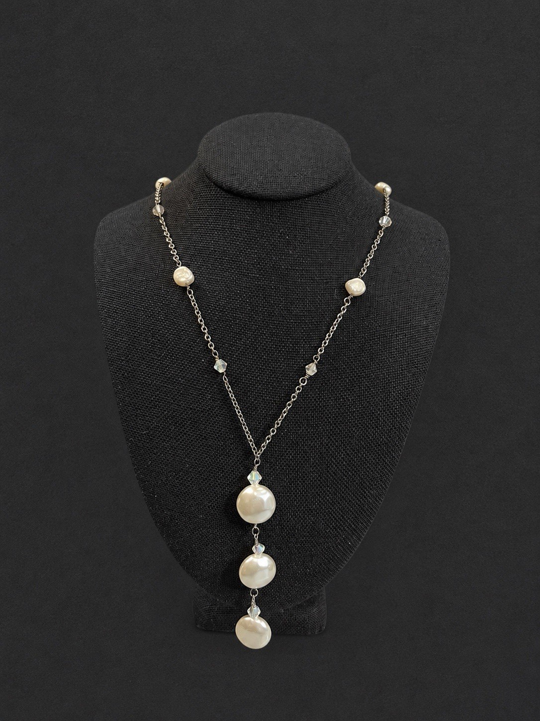 Lia Sophia Signed Silver Tone Necklace