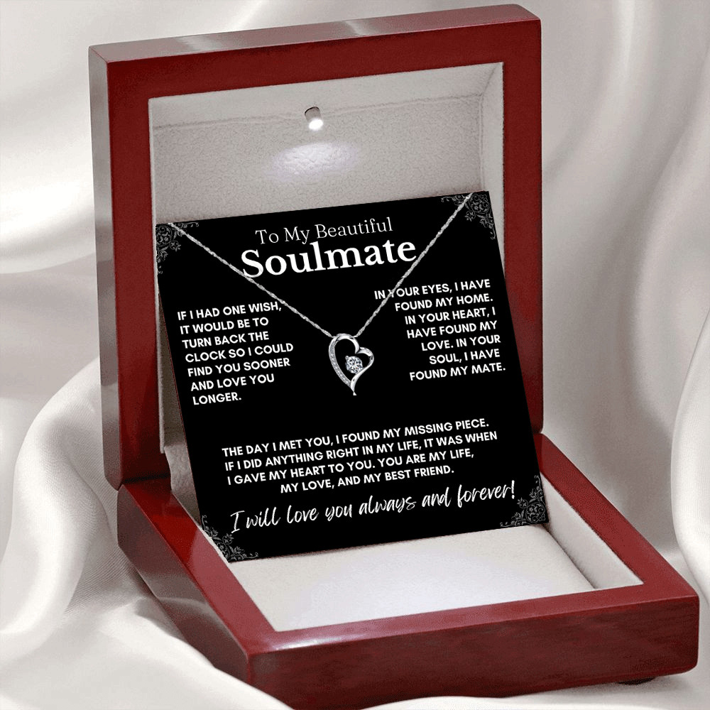 To My Soulmate/Wife Necklace Gift for Valentine Fiancée/Girlfriend Gifts for Her