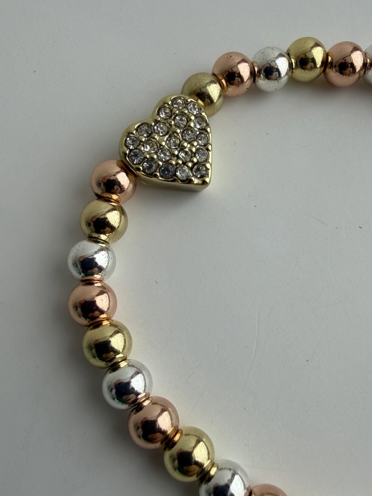 Park Lane LOVEY Gold Silver Rose Gold Bead Stretch Bracelet Retail $38 – NEW NWT