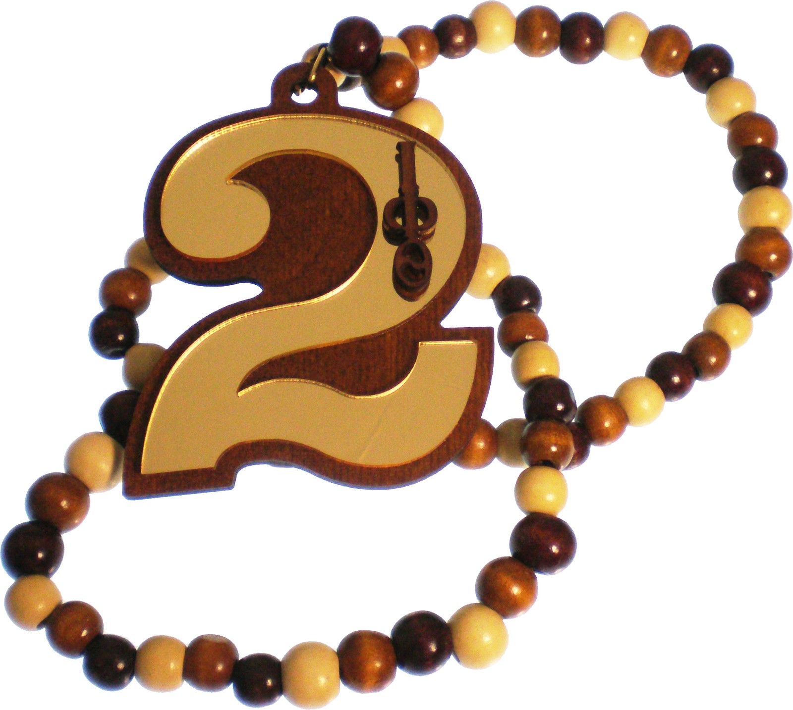 Iota Phi Theta Wood Color Bead Tiki Line #2 Medallion [Brown – 4″T]