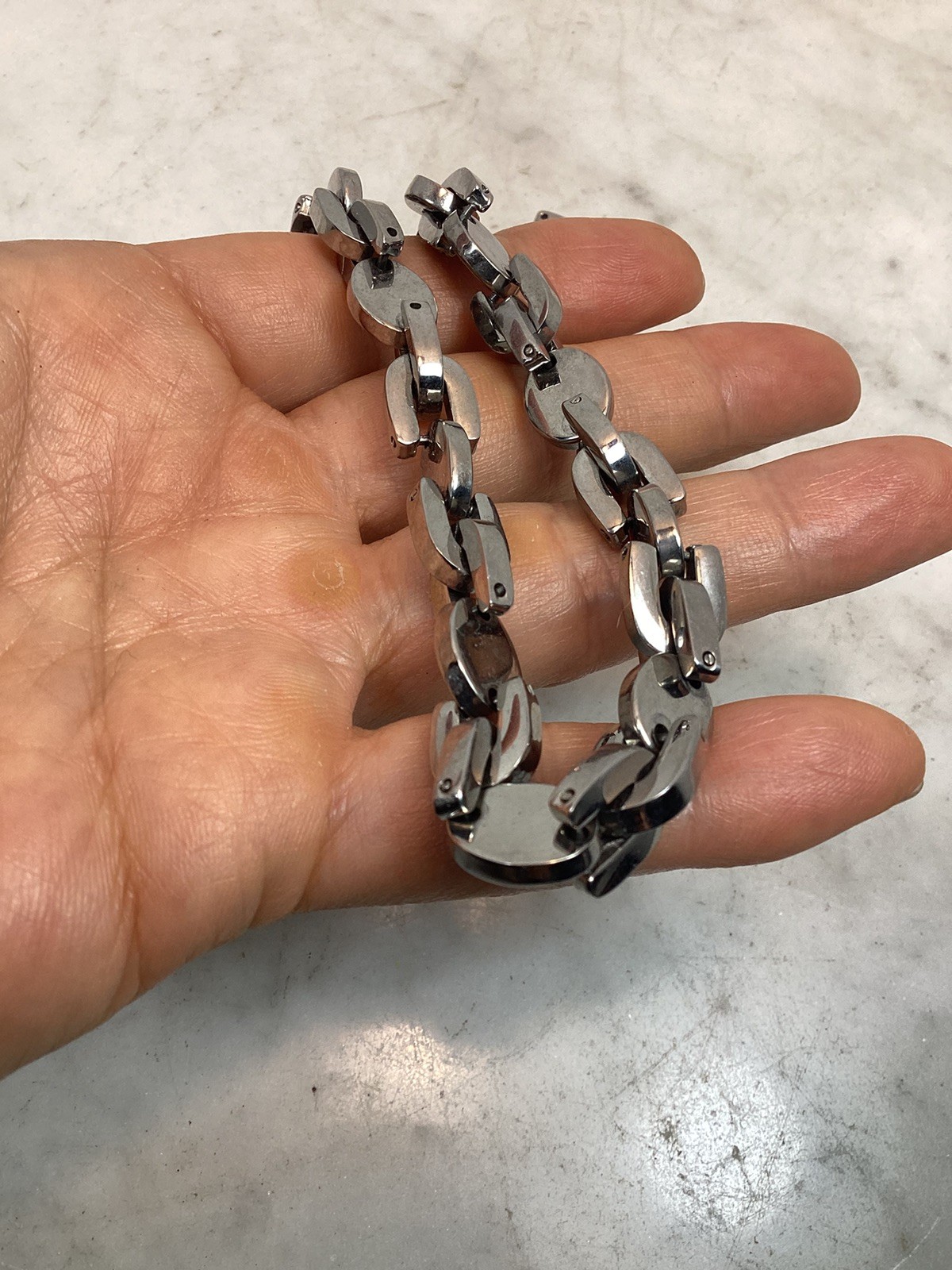 DOLCE & GABBANA D&G Stainless Link Chain Necklace 21.5” Long