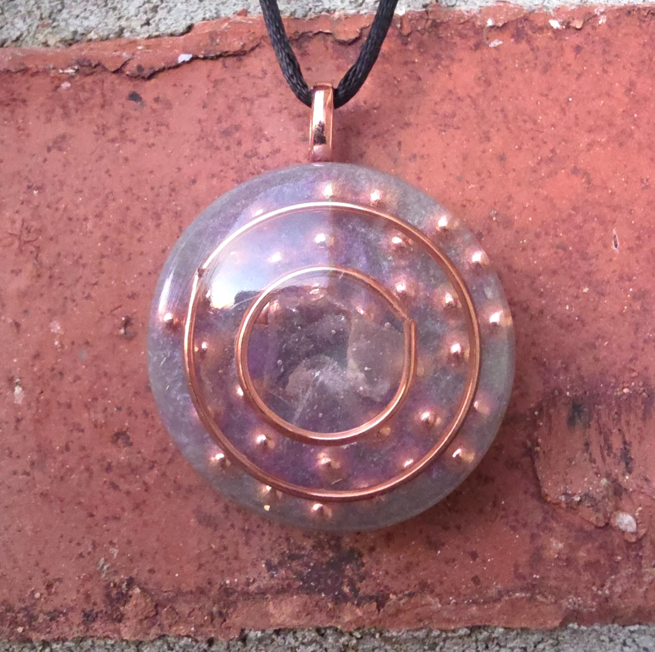 Flourite Orgonite Orgone Energy Pendant Necklace Spiritual Balance Psychic Love