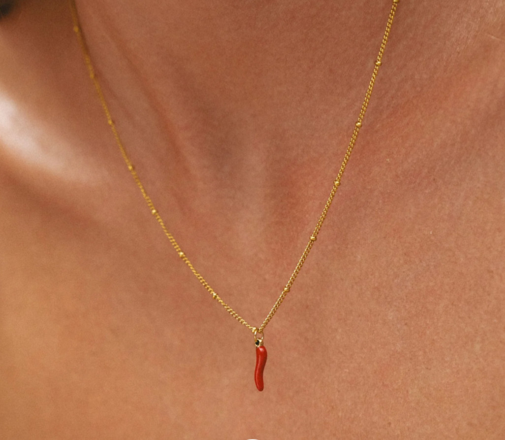 Atolea 🌼 CHILLI NECKLACE & Earrings SET RRP £80 Waterproof Gold pleated