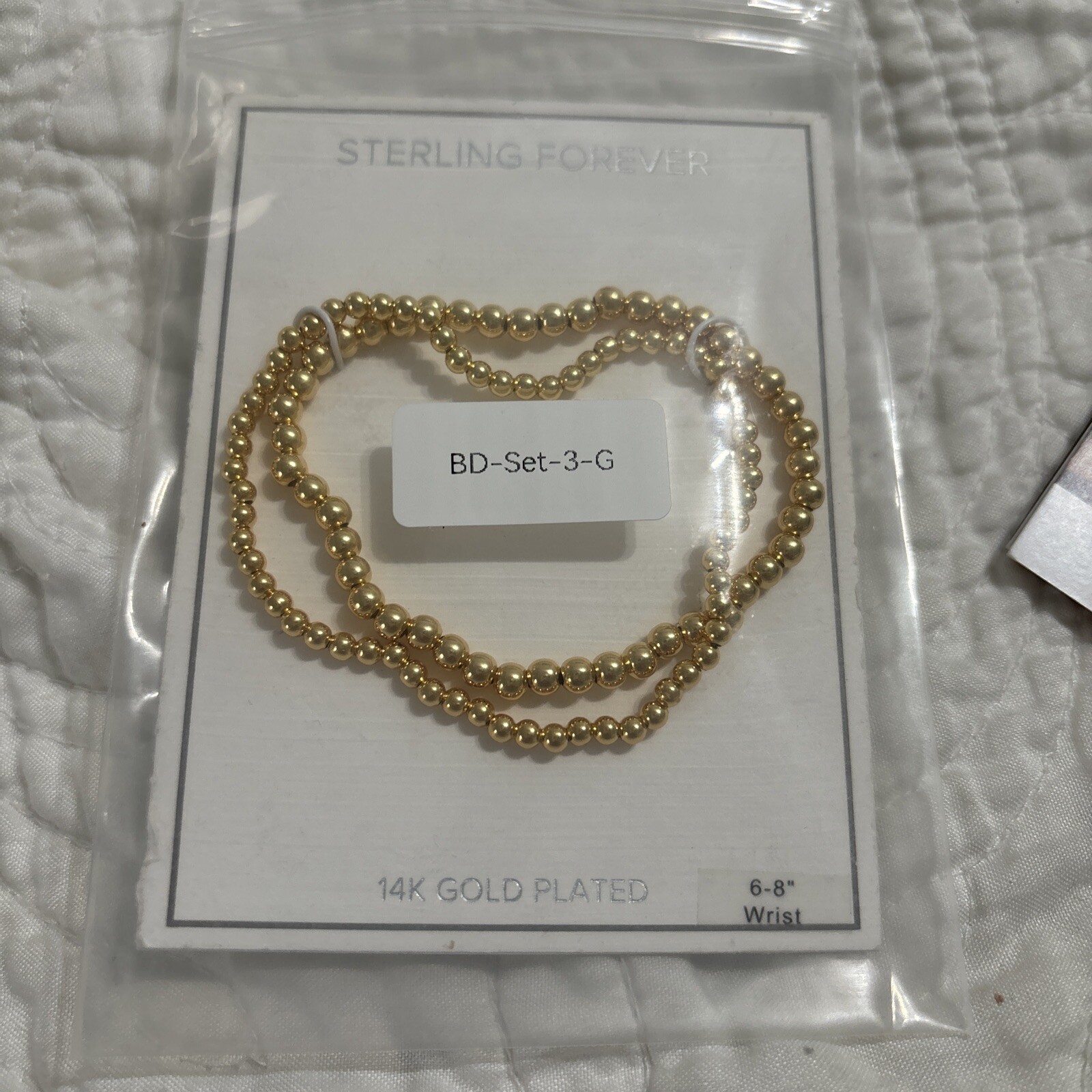 Sterling Forever Bead Bracelet Set of 2