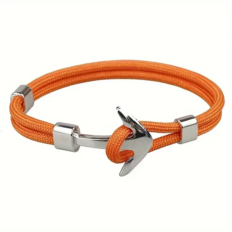 Ships Anchor Unisex Nylon Milan Cord Nylon Rope Wrap Bracelet – NEW