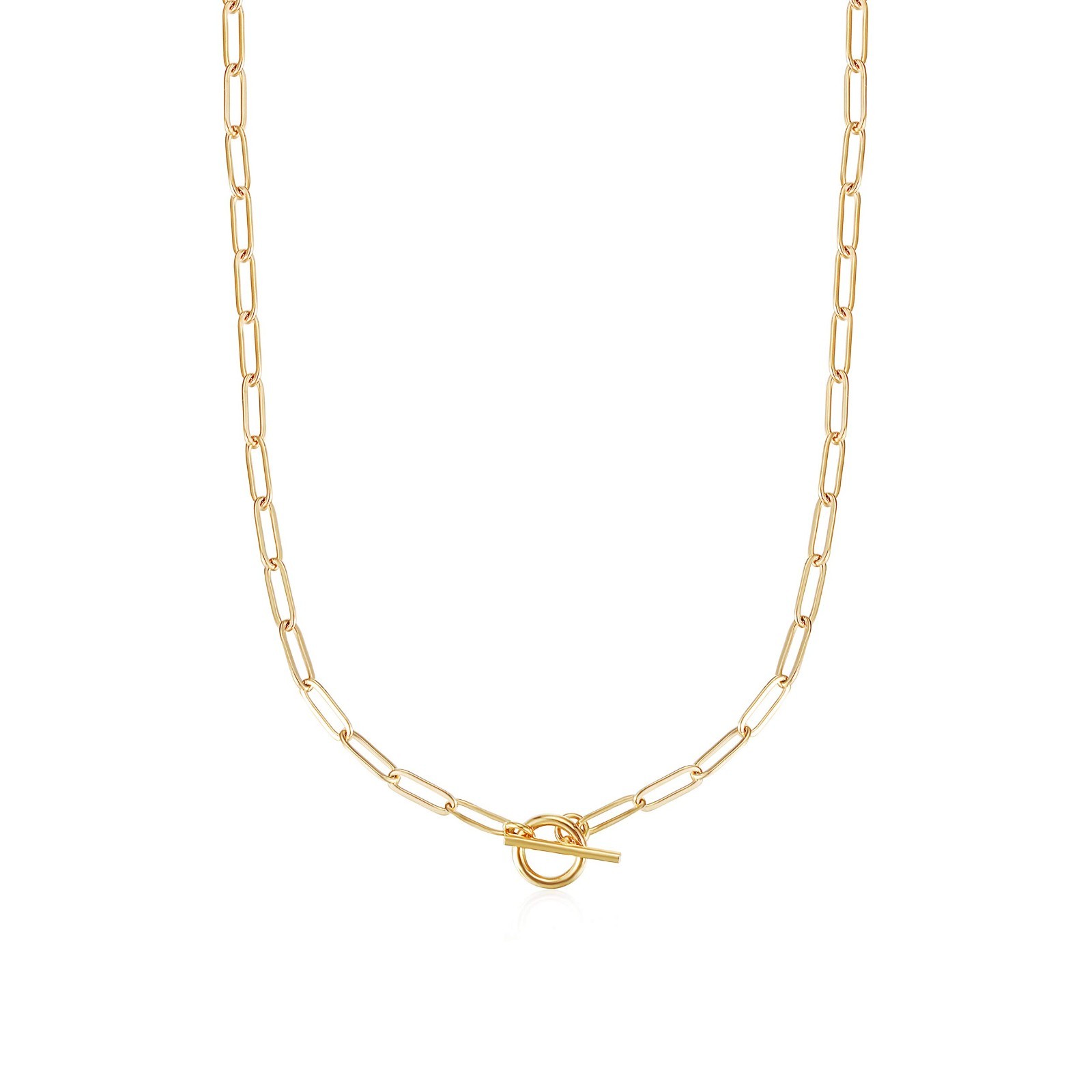 Layered Paperclip Bolo Necklace for Women – Adjustable Gold Plated Stainless Ste