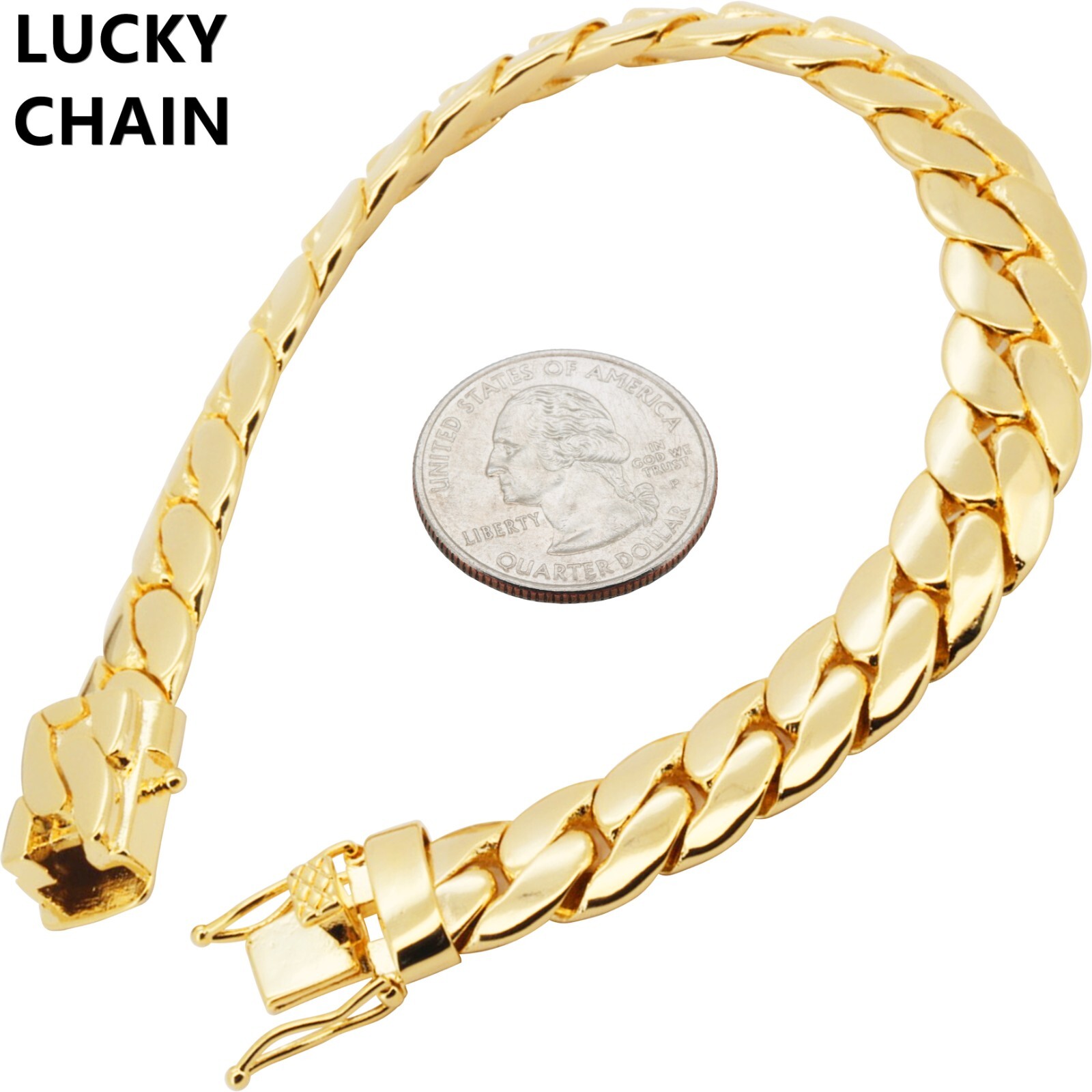 8.5”-30”14K GOLD FINISH MIAMI CUBAN LINK CHAIN OR BRACELET 12MM 51g-180g