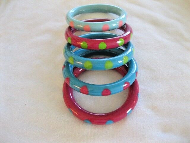 French Designed Colorful Dot Resin Bangle Bracelet By Marion Godart