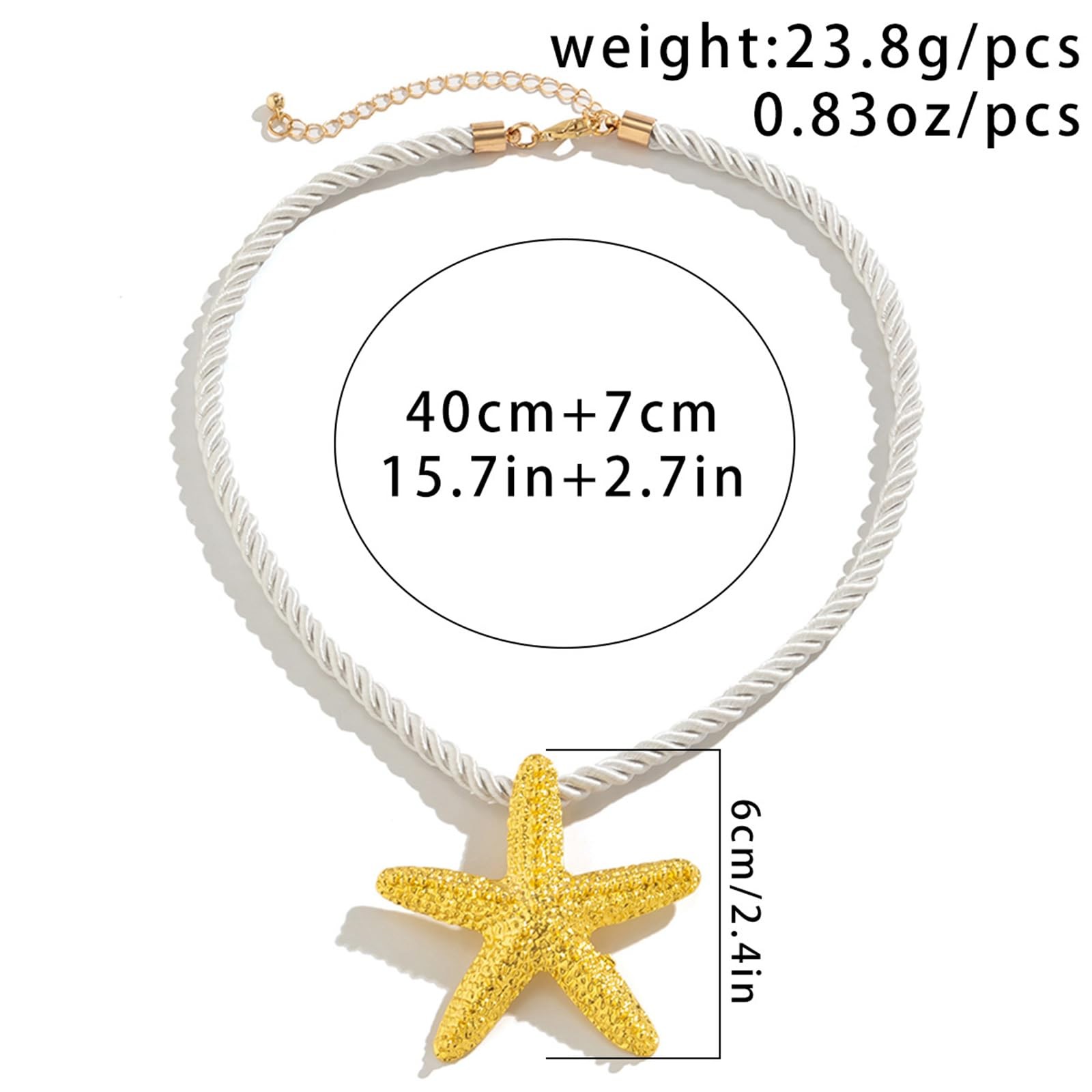 Starfish Fringe Necklace,Boho Layered Starfish Pendant Choker White Velvet Ne…