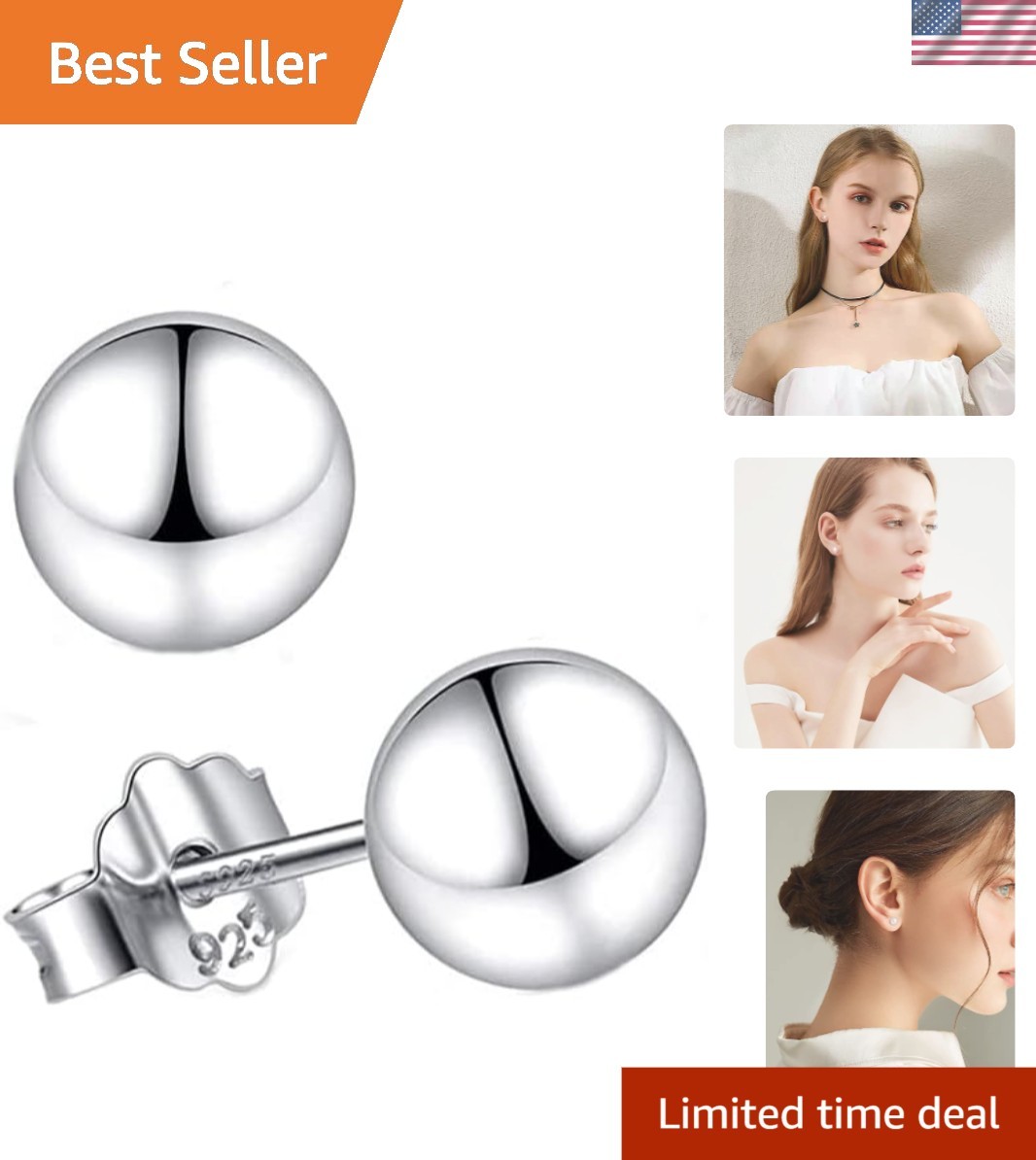 Classic 5mm White Pearl Stud Earrings in 925 Sterling Silver – Great Gift Idea