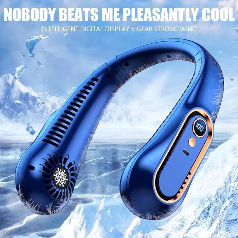 Neck Fan Hands Free Bladeless Cooling Fans USB Rechargeable Portable Hanging UK