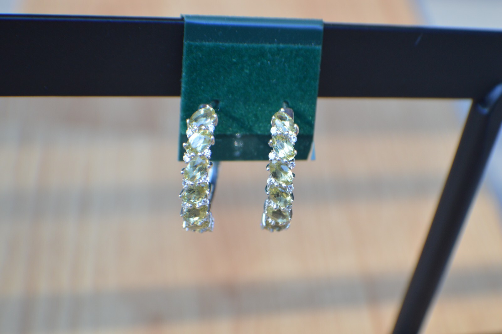 3.75ct Madagascar Yellow Apatite/ Zircon Hoop Earrings Platinum over Fine Silver