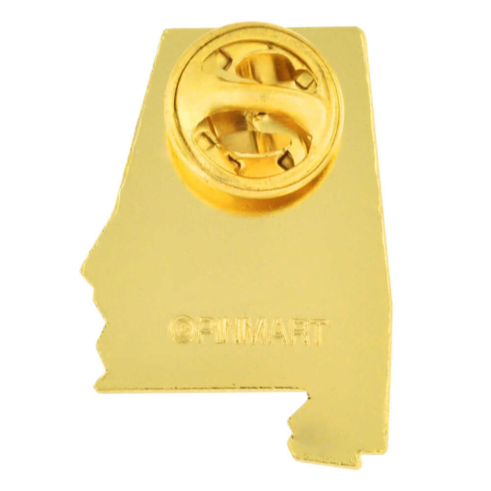 PinMart’s State Shape of Alabama Flag Lapel Pin