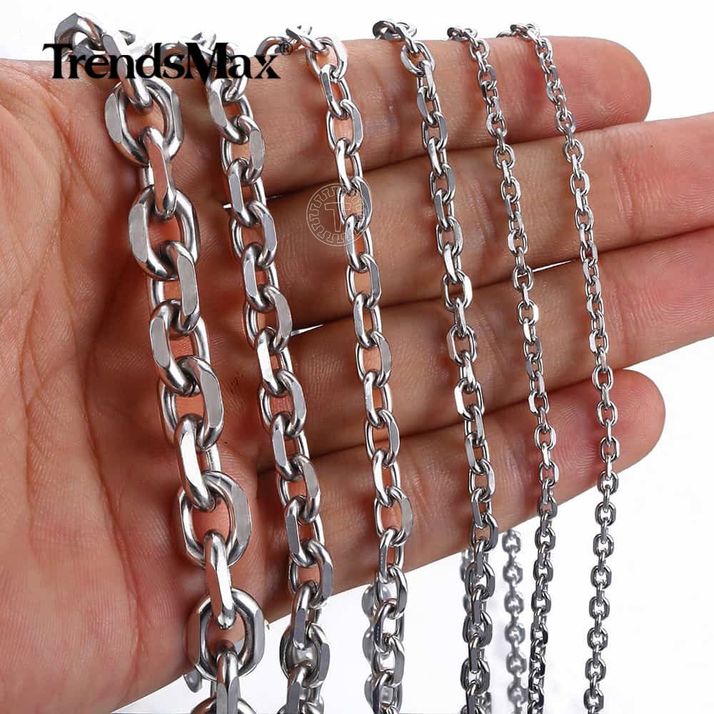USA Stock 2/3/4mm 18-28″ Stainless Steel Mens Silver Rolo Cable Chain Necklace