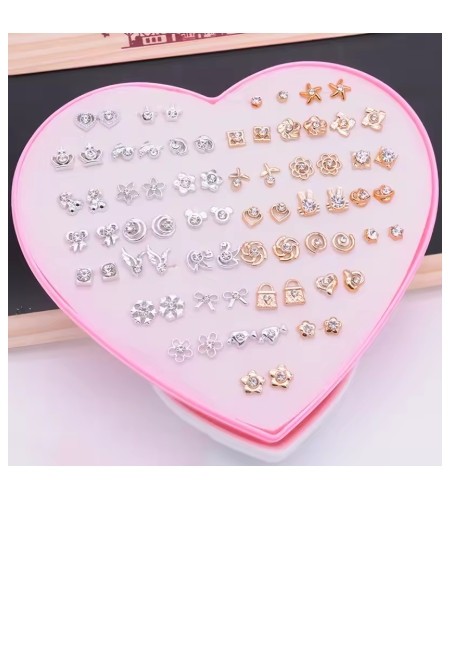 Earrings 36 Pairs Earrings Studs Jewelry Set Resin +plastic Flower Stud All Reas
