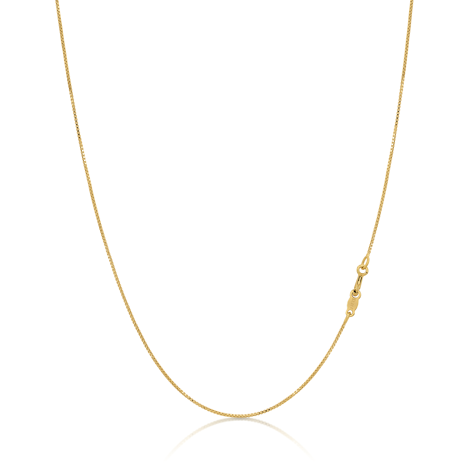 18k Gold Plated .925 Sterling Silver .7mm Box Chain Necklace 12 – 36 inches!