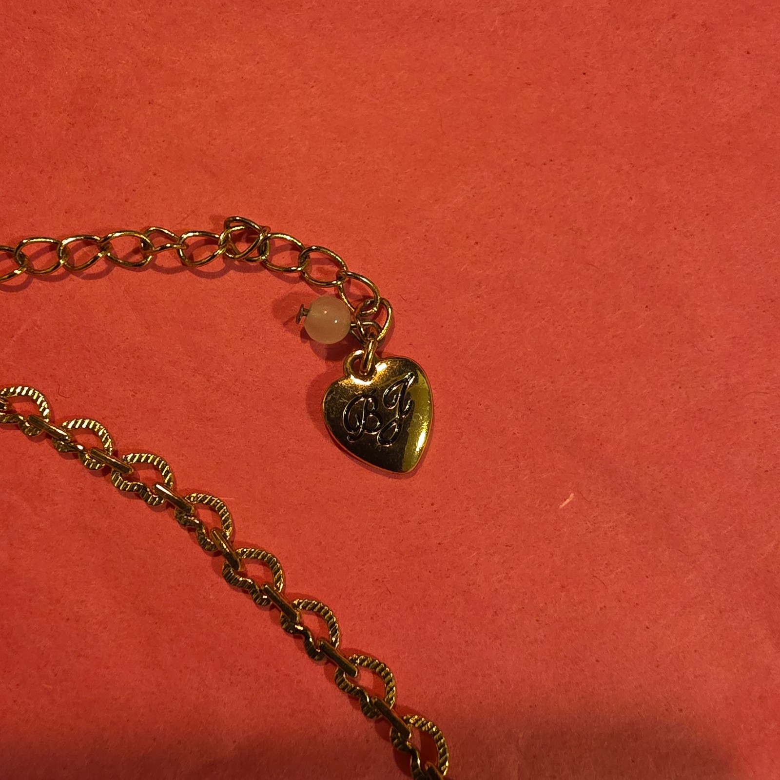 Betsey Johnson Lipstick Glitter Enamel Charm Retired Kiss Me Necklace Gold Tone