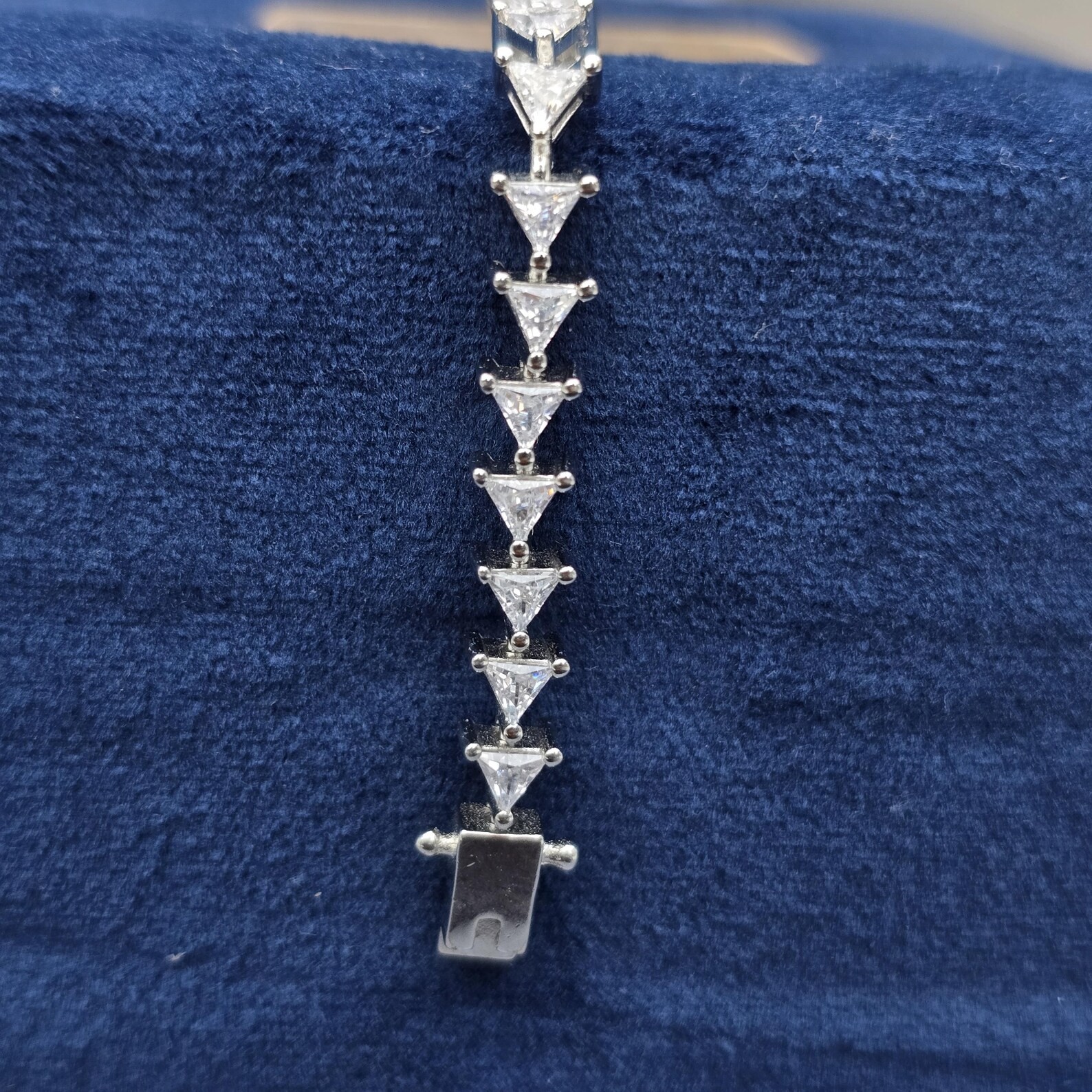 5Ct TrillionCut Simulated Diamond Infinity Tennis Bracelet 14k White Gold Plated