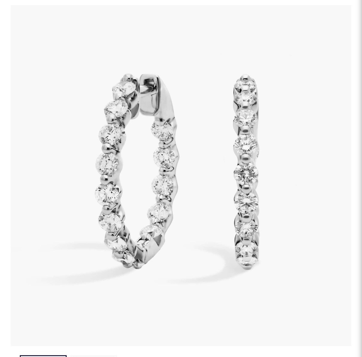 Floating Eternity Hoop Earrings With 5 CTW Round Cut Lab-Grown Diamonds